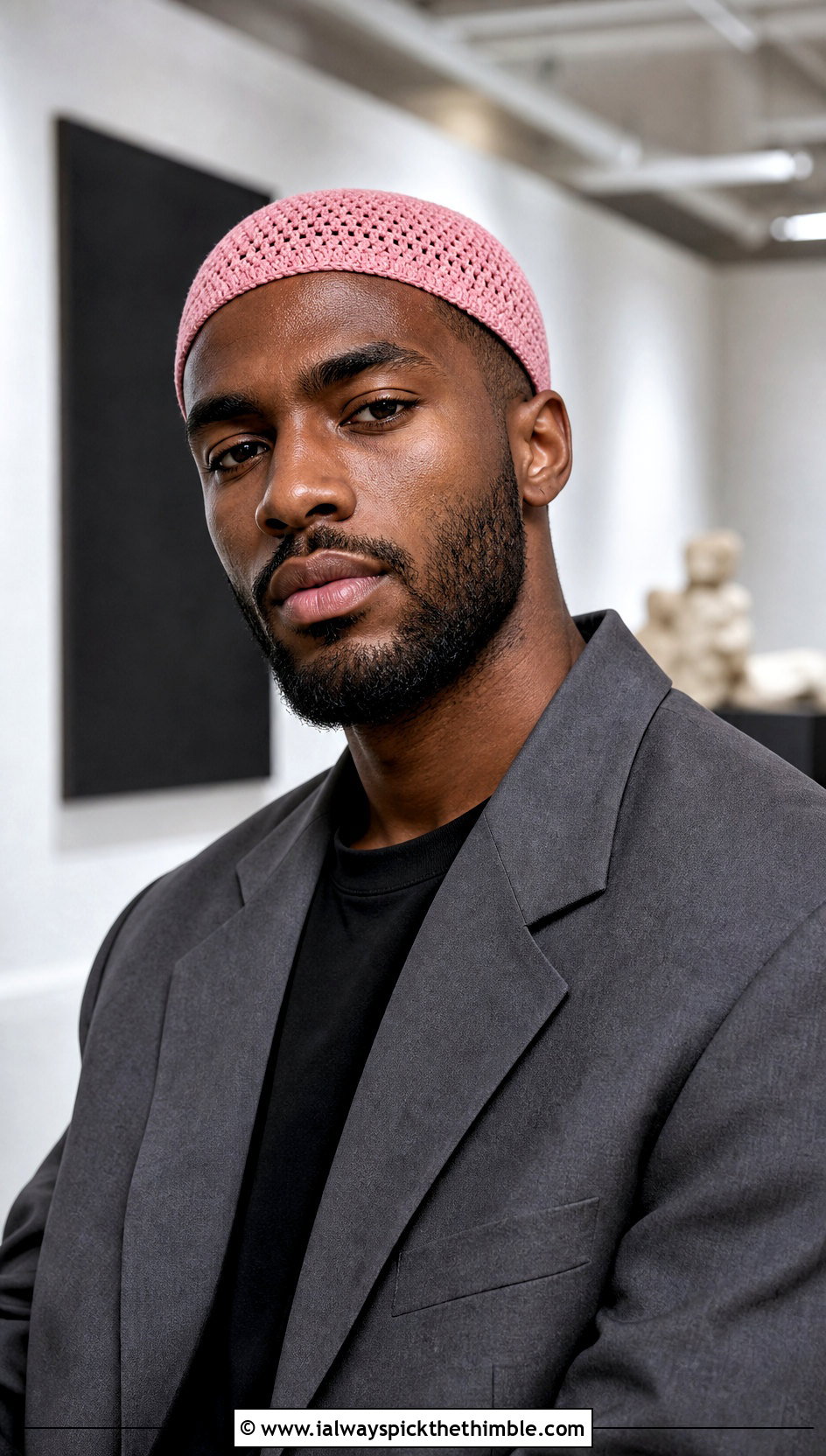 Crochet Skull Cap With Oversized Blazer - 25 crochet hats men outfit ideas