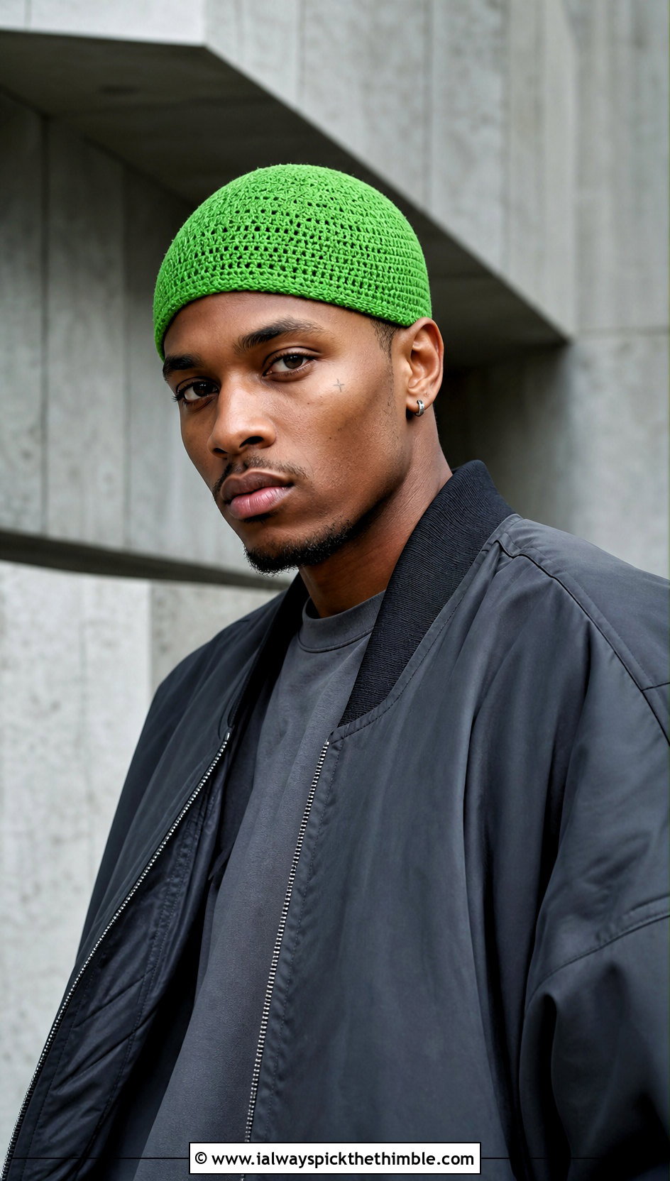 Crochet Skullcap With Oversized Streetwear - 15 Unique Crochet Men Hat outfit ideas