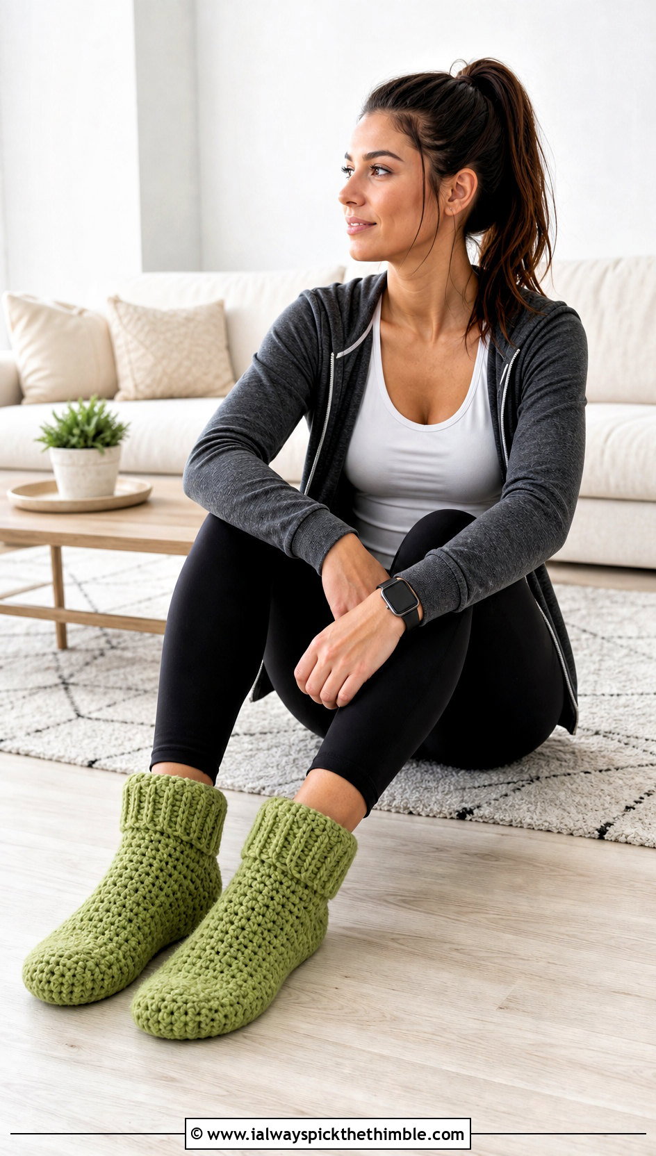 Crochet Slipper Socks With Leggings And Hoodie - 20 simple crochet slippers outfit ideas