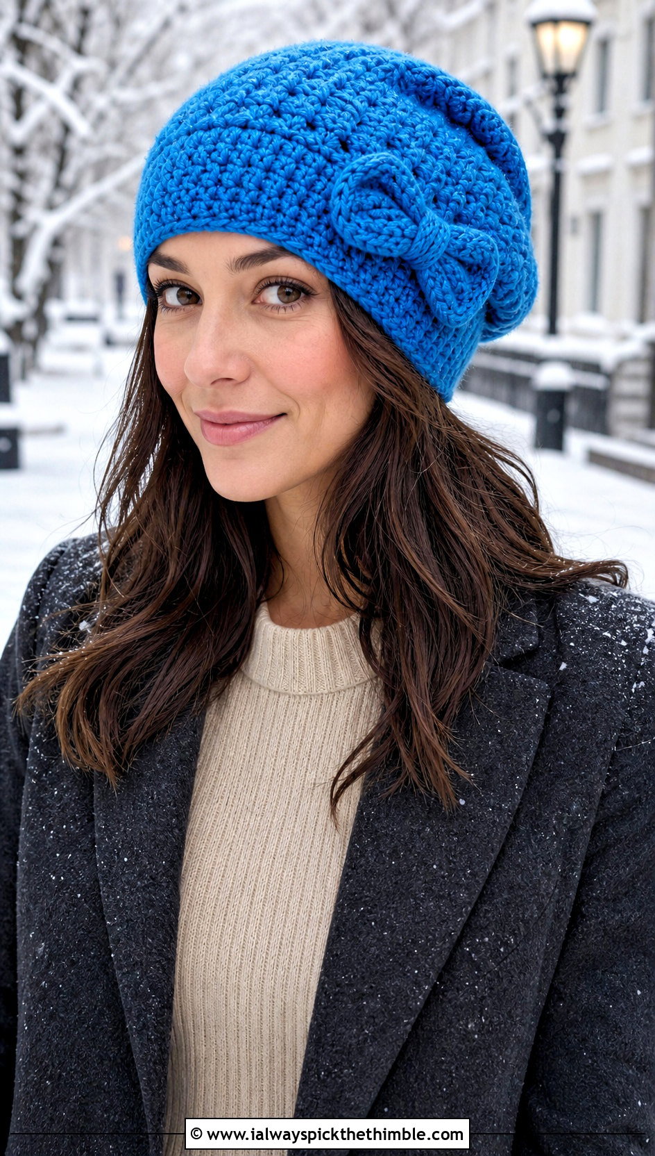 Crochet Slouch Hat With Bow And Sweater Dress - 20 Crochet Hat With Bow outfit ideas