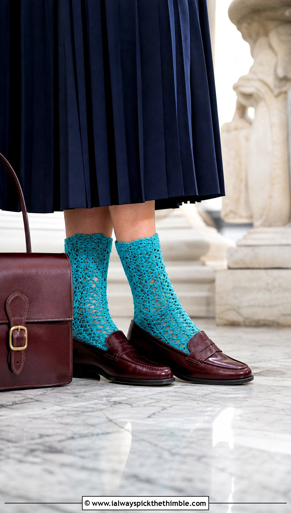Crochet Socks With Loafers And Pleated Skirt - 25 crochet clothing and accessories ideas