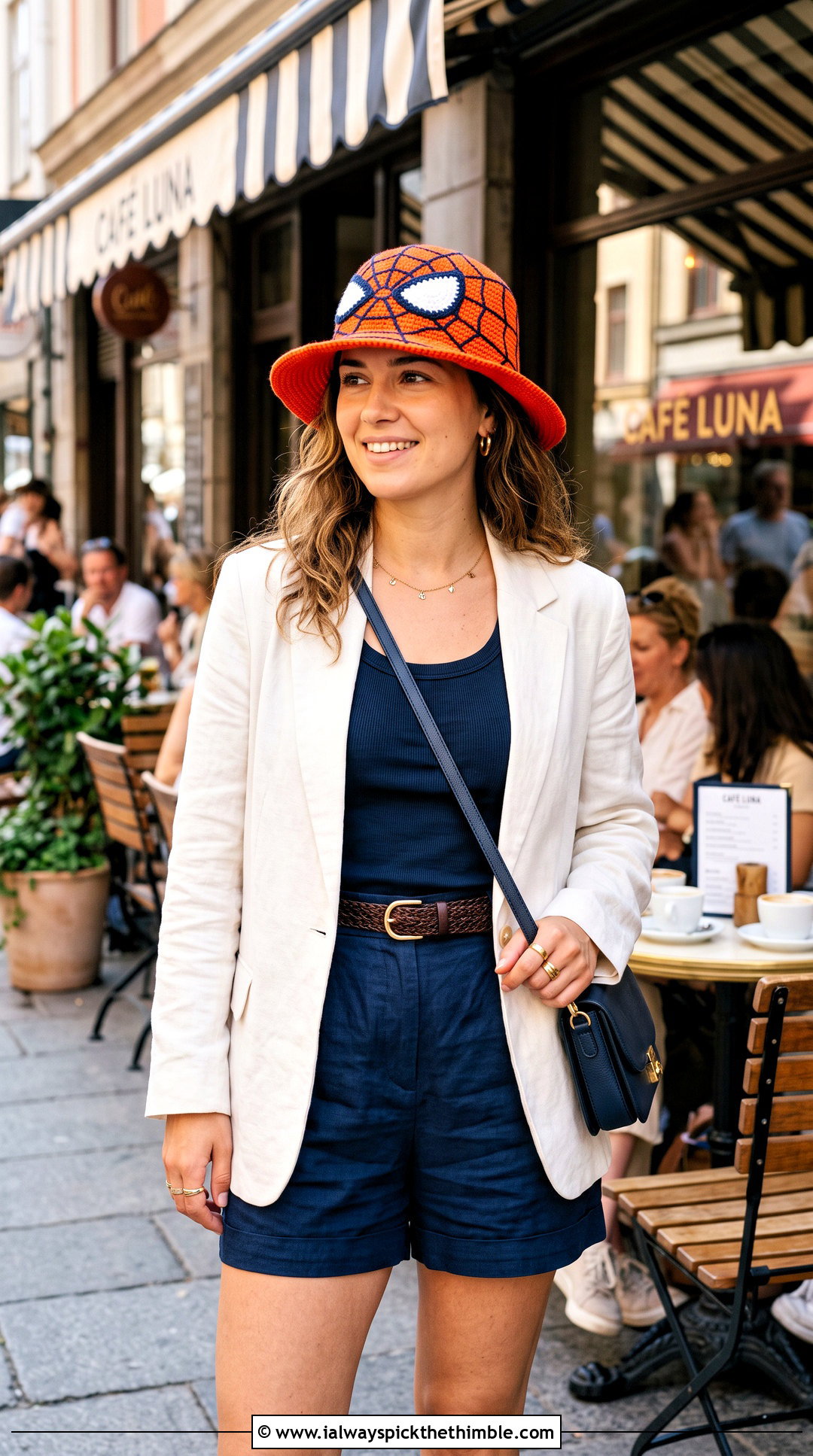 Crochet Spiderman Fedora Hat With Blazer And Shorts - 25 crochet spiderman hat outfit ideas