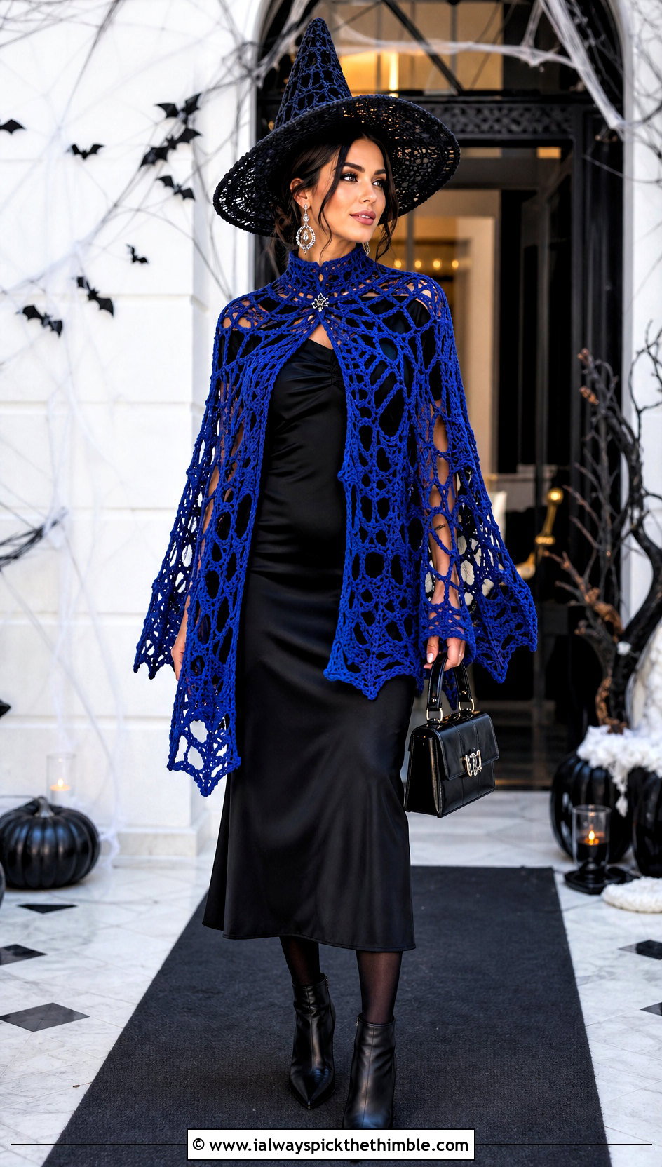 Crochet Spiderweb Cape Witch Costume - 25 Crochet Halloween Costume Women outfit ideas