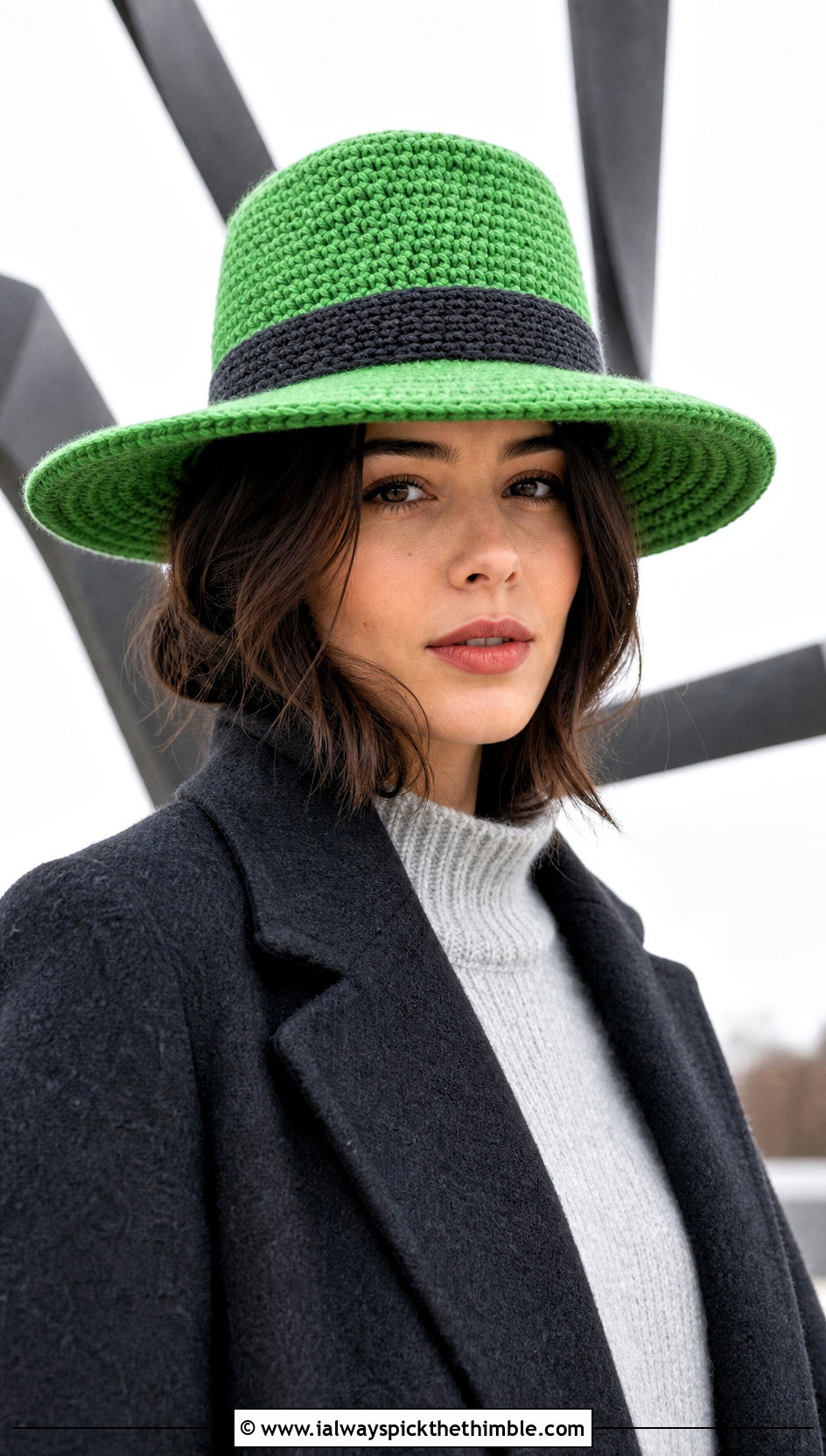 Crochet State Trooper Hat With Long Coat - 20 crochet police hat outfit ideas