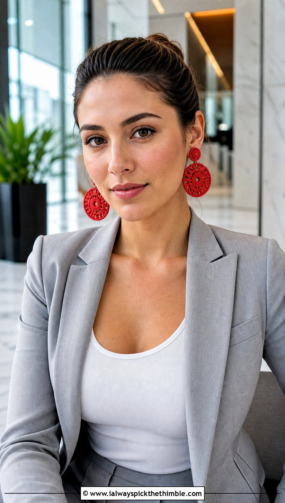Crochet Statement Earrings With Pantsuit - 20 Small Crochet Projects Clothes and outfit ideas