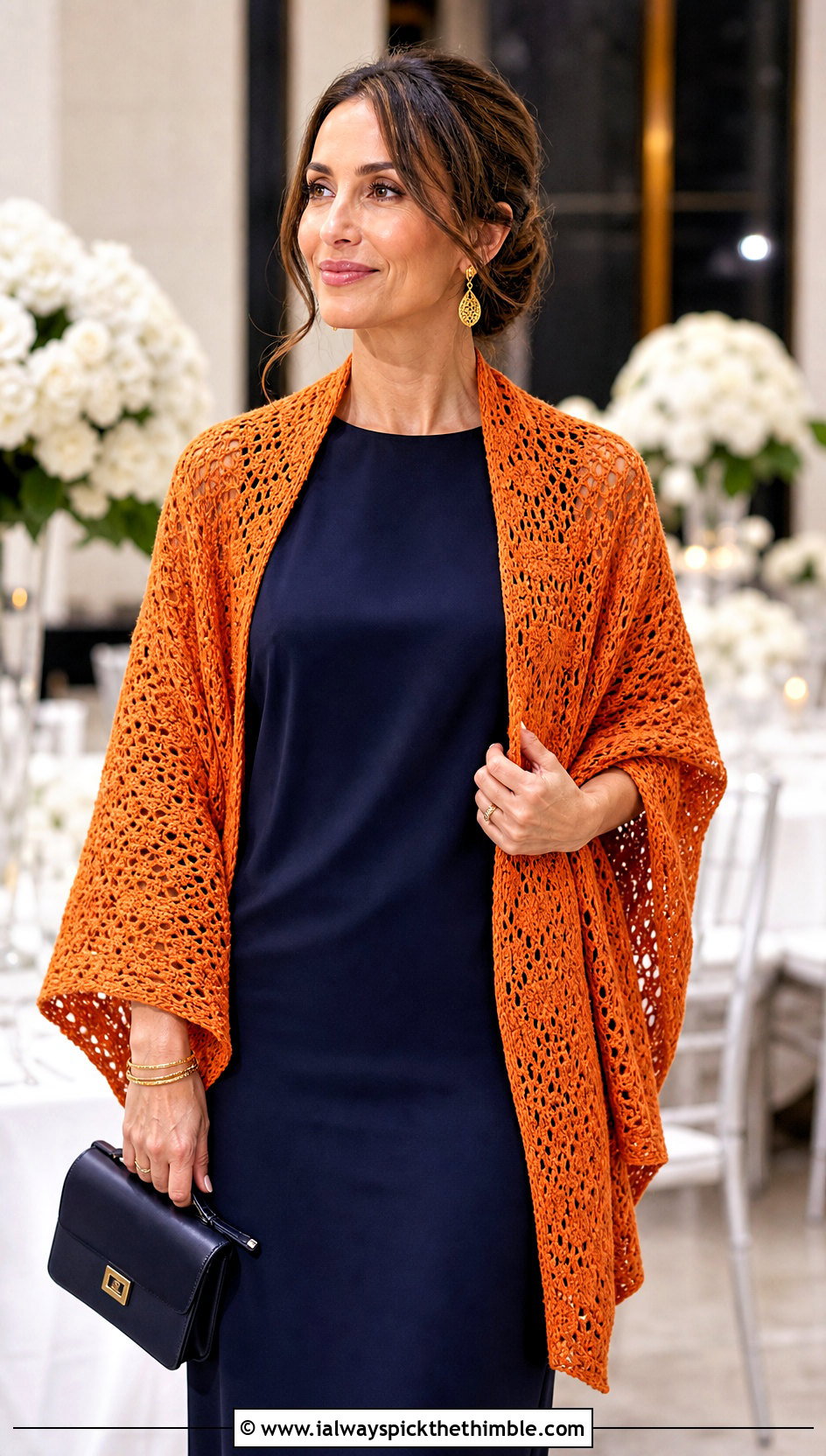 Crochet Stole Prayer Shawl With Column Dress - 25 easy crochet prayer shawls outfit ideas