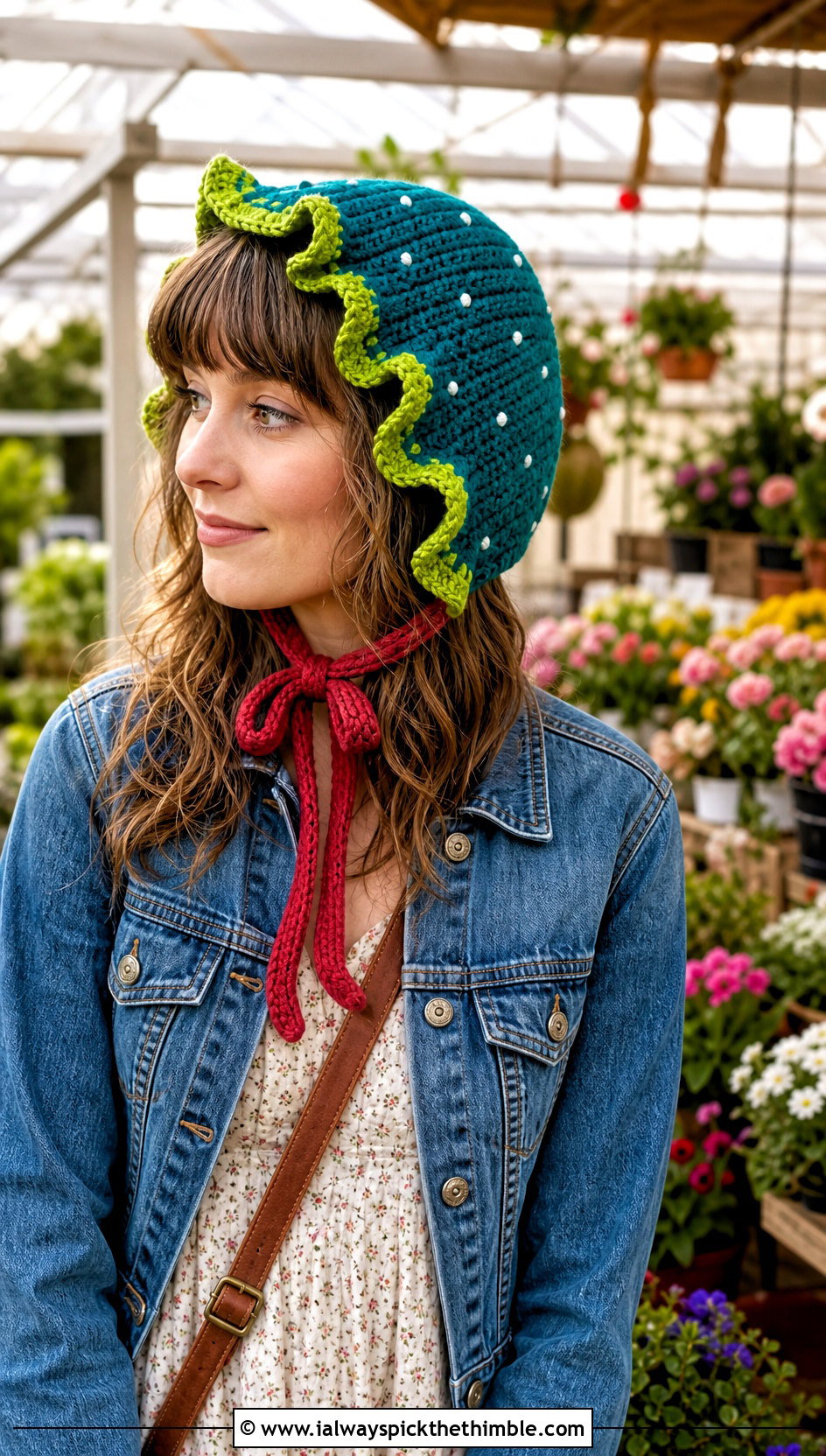 Crochet Strawberry Shortcake Bonnet With Prairie Dress - 20 crochet strawberry shortcake hat outfit ideas