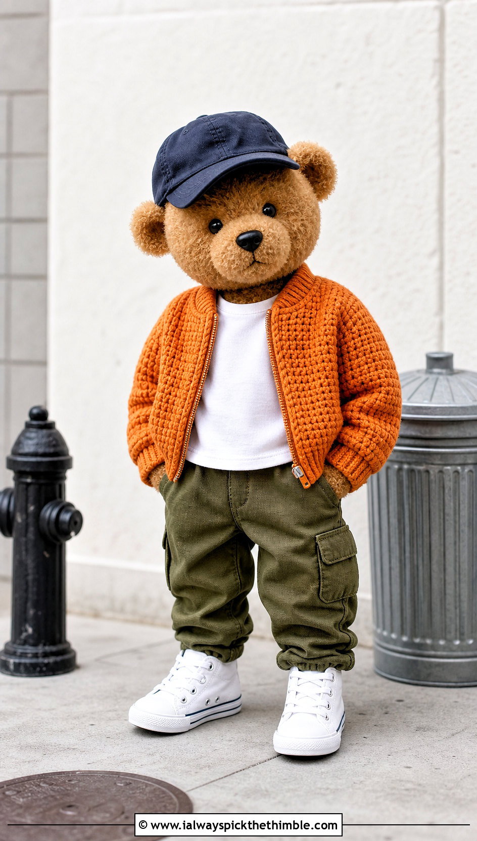 Crochet Stuffie Bomber Jacket With Cargo Pants - 20 Crochet Stuffie Clothes and outfit ideas