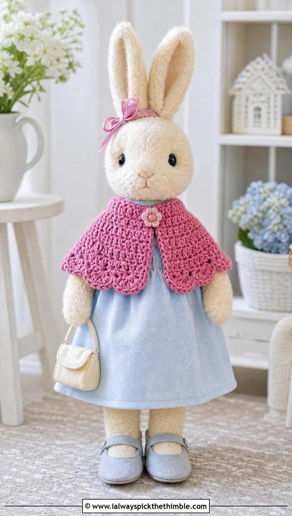 Crochet Stuffie Capelet With A Line Dress - 20 Crochet Stuffie Clothes and outfit ideas