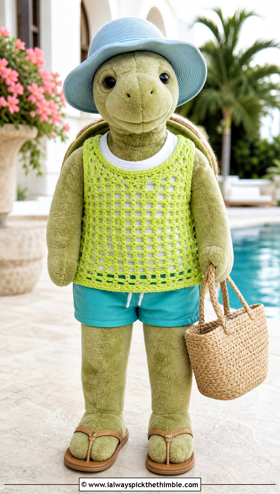 Crochet Stuffie Mesh Tunic With Swim Shorts - 20 Crochet Stuffie Clothes and outfit ideas