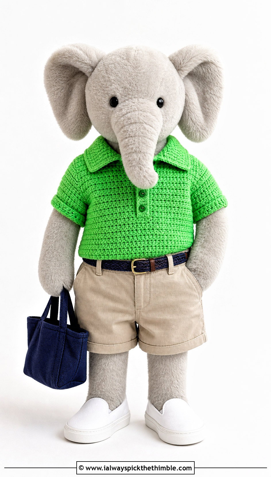 Crochet Stuffie Polo Shirt With Chino Shorts - 20 Crochet Stuffie Clothes and outfit ideas