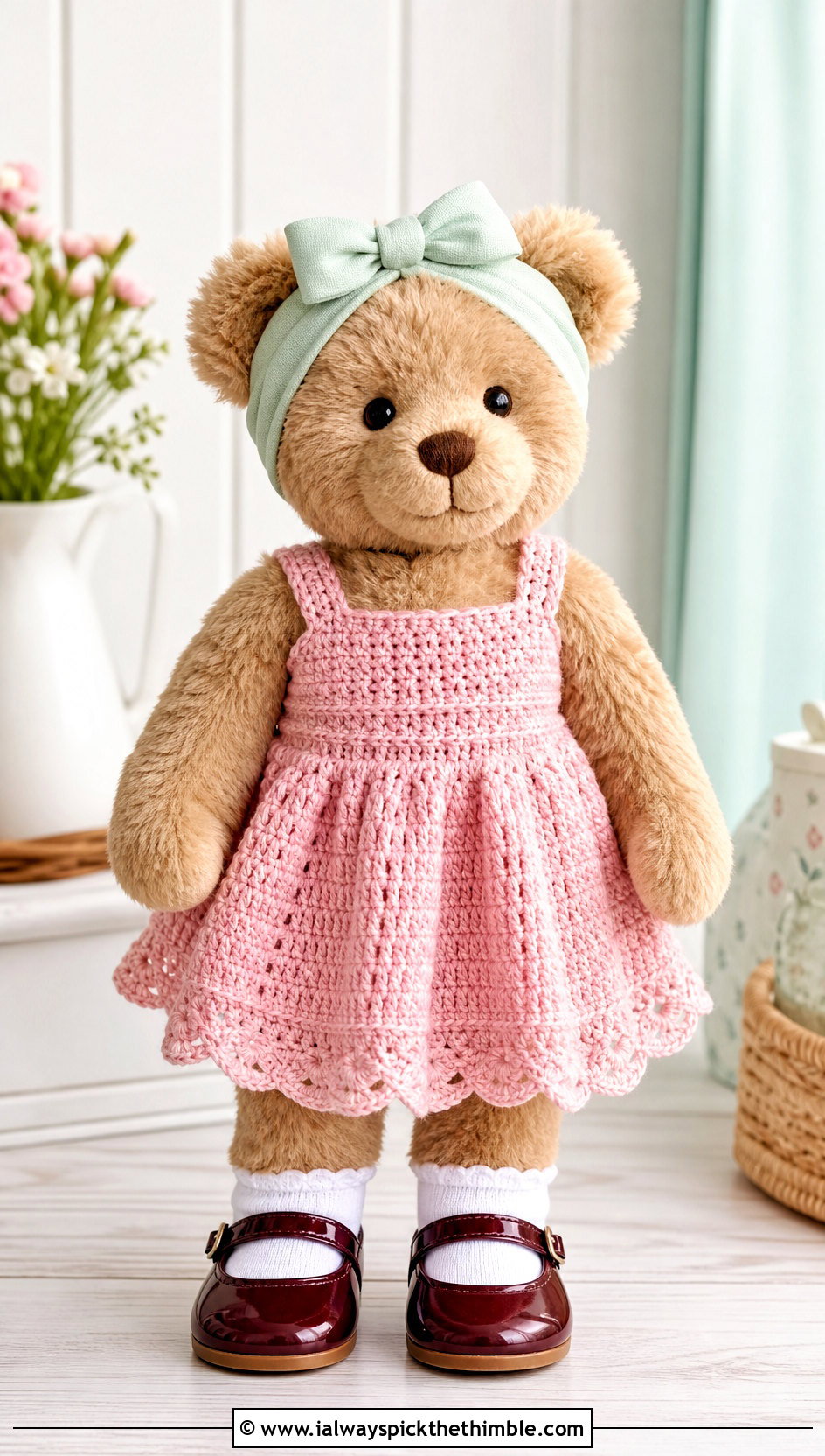 Crochet Sundress With Mary Jane Shoes - 25 crochet teddy clothes and outfit ideas