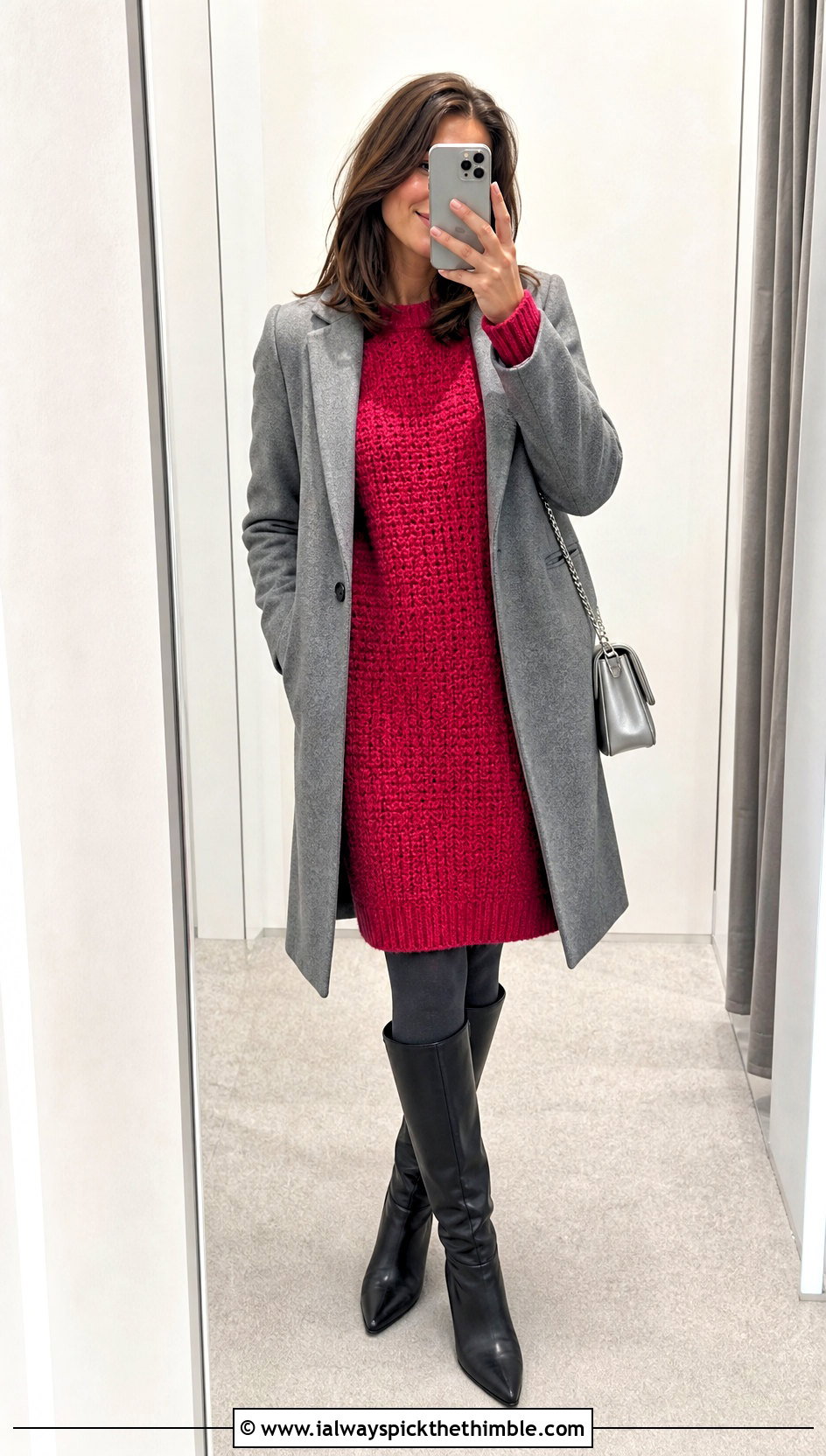 Crochet Sweater Dress With Knee High Boots - 15 Diy Crochet Dress Ideas