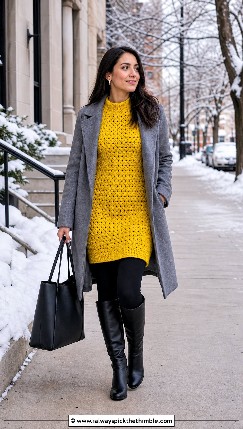 Crochet Sweater Dress With Leggings And Boots - 25 simple crochet dress women outfit ideas