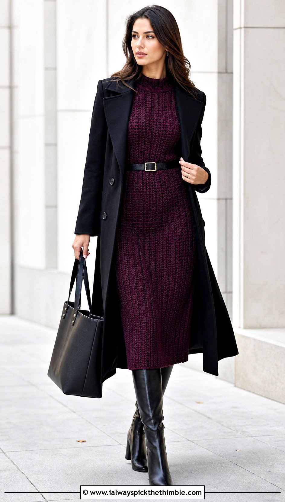 Crochet Sweater Dress With Long Trench Coat - 20 gothic crochet clothes and outfit ideas
