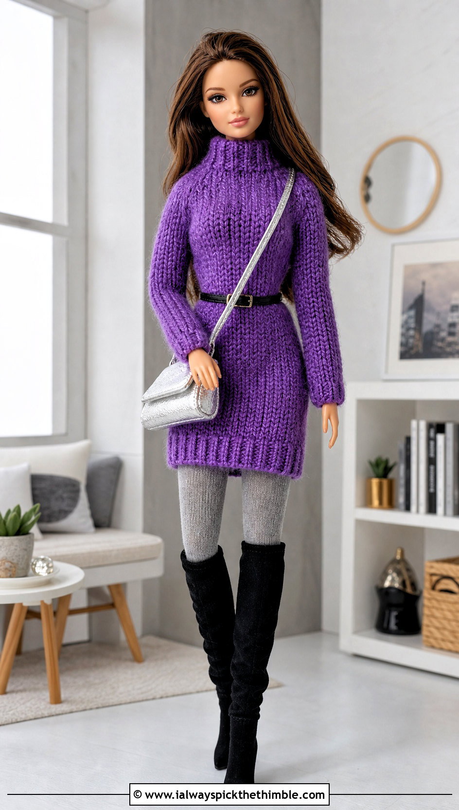 Crochet Sweater Dress With Tall Boots - 25 crochet doll clothes and outfit ideas