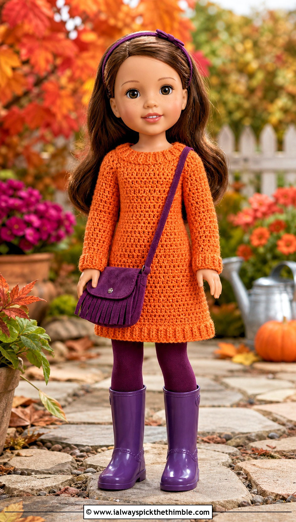 Crochet Sweater Dress With Tights - 15 Crochet Wellie Wishers Doll Clothes and outfit ideas