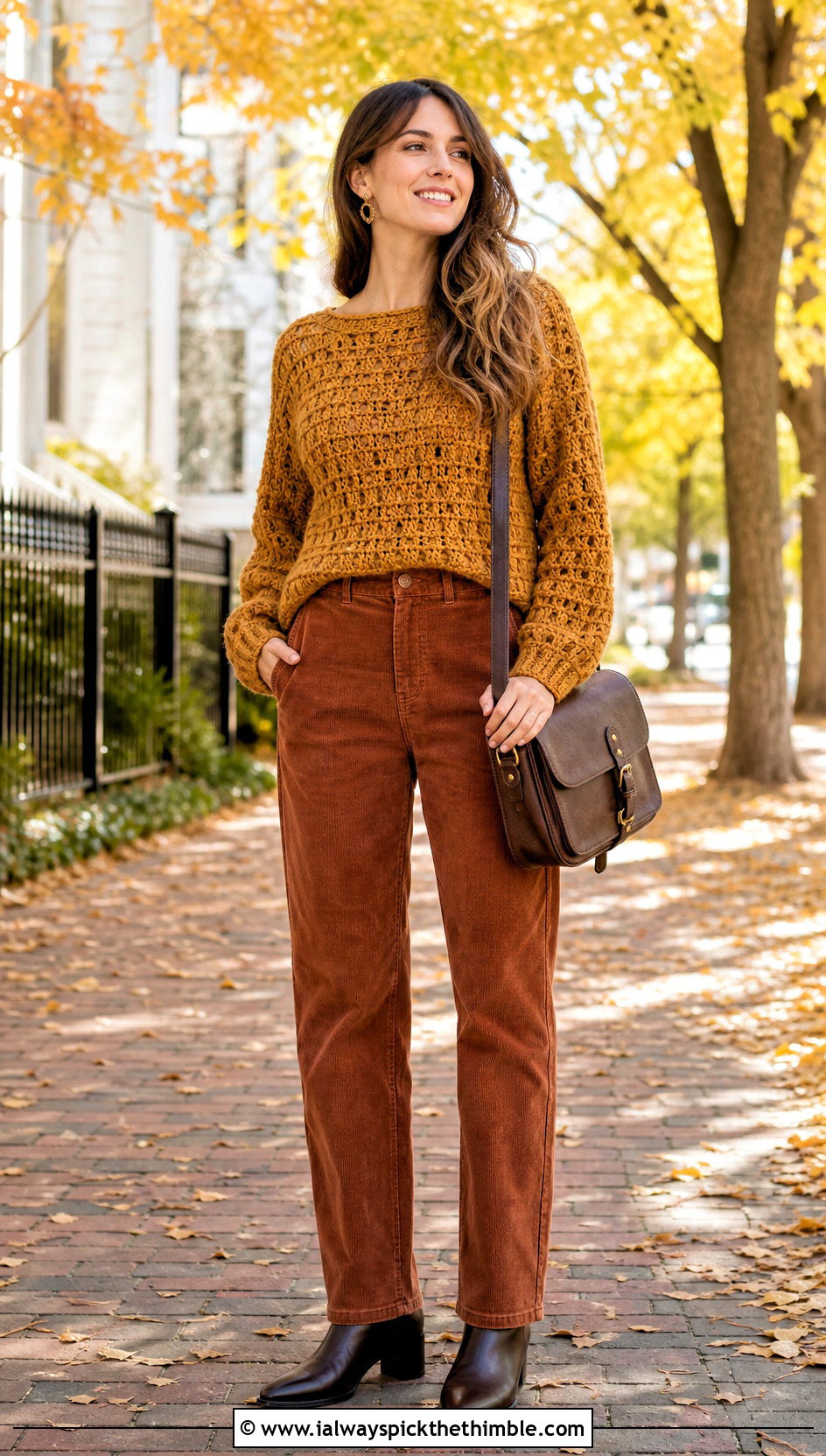 Crochet Sweater Top With Corduroy Pants - 25 crochet top outfits ideas