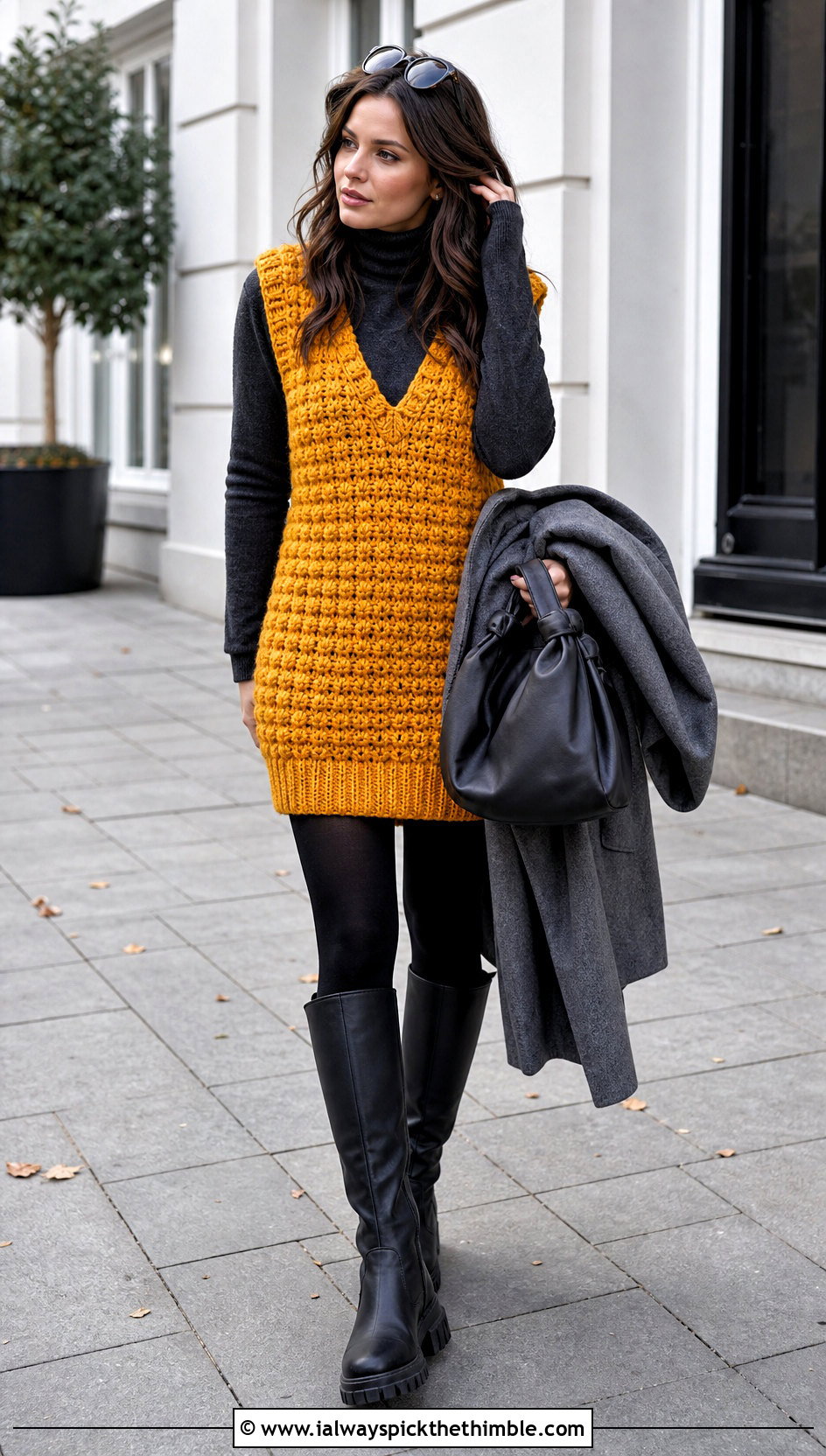 Crochet Sweater Vest Dress With Turtleneck - 25 Crochet Grunge Clothes and outfit ideas