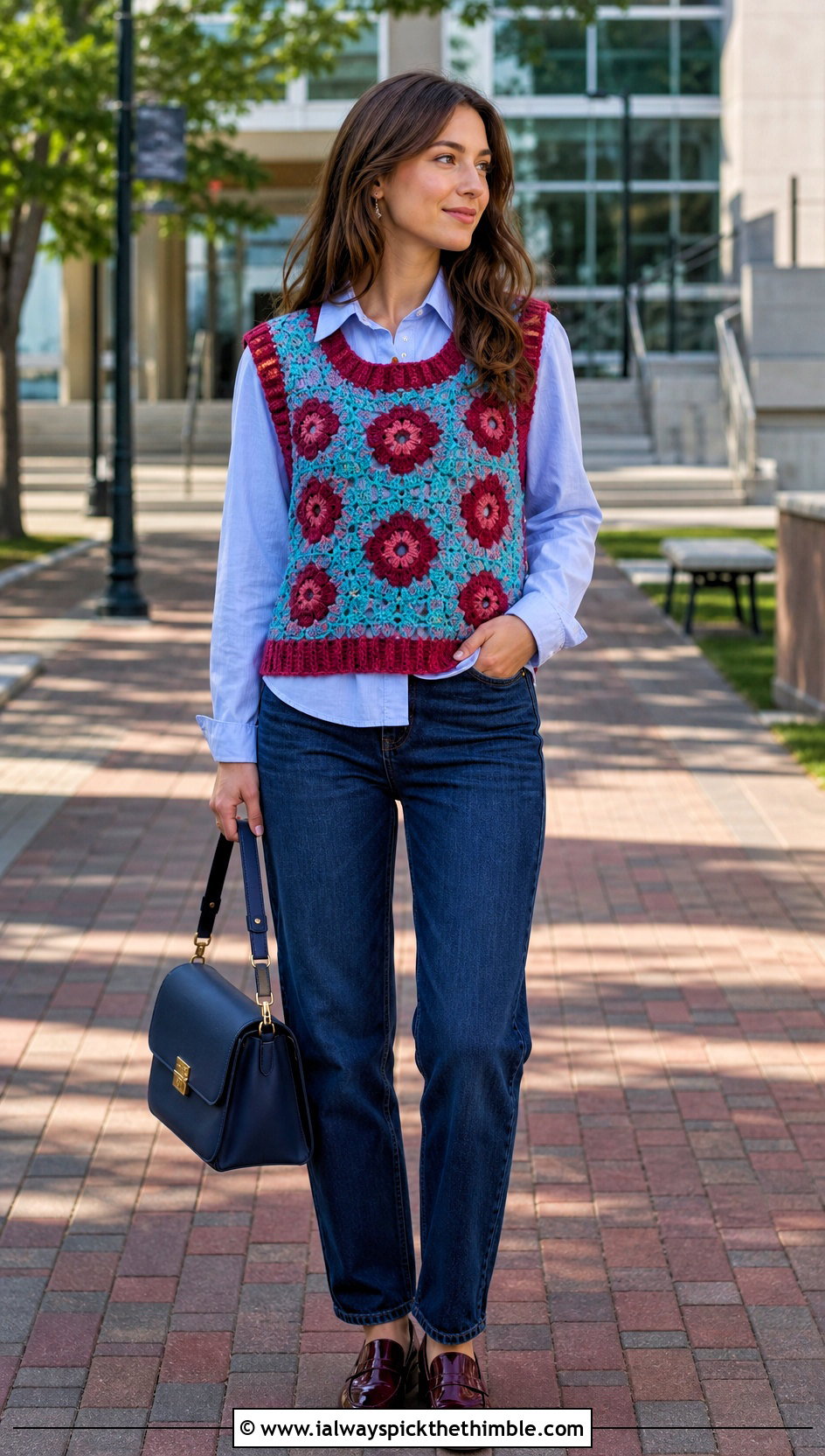 Crochet Sweater Vest With Button Down Shirt - 25 cute crochet tops ideas