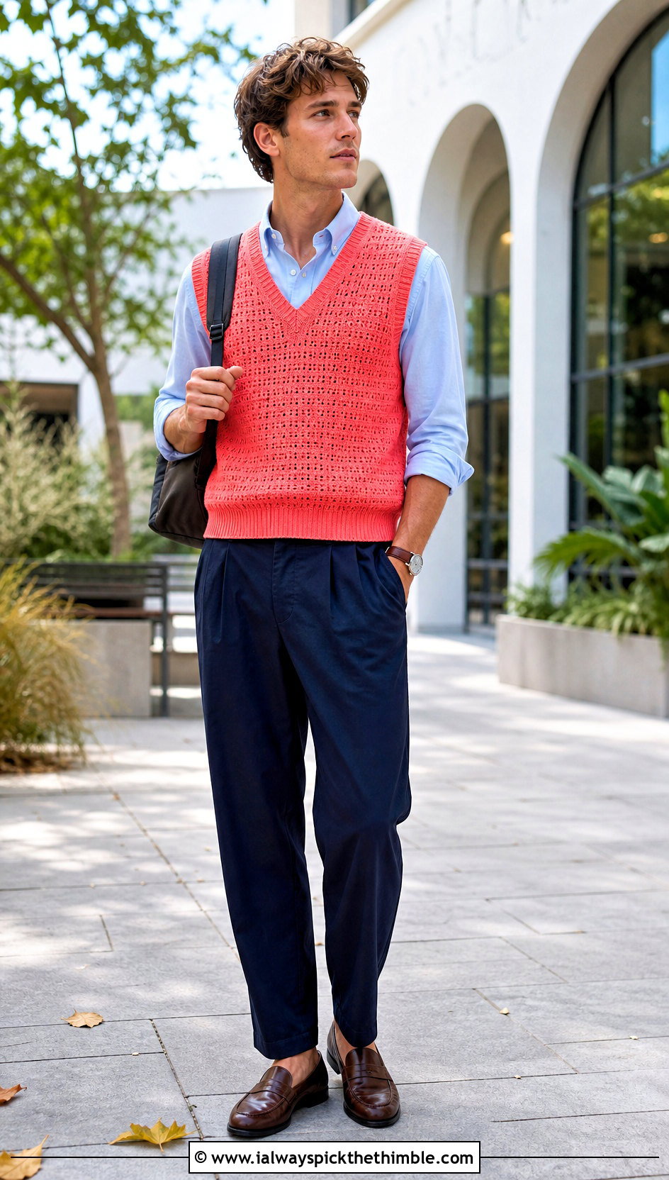 Crochet Sweater Vest With Button Down Shirt - 25 mens crochet sweater outfit ideas