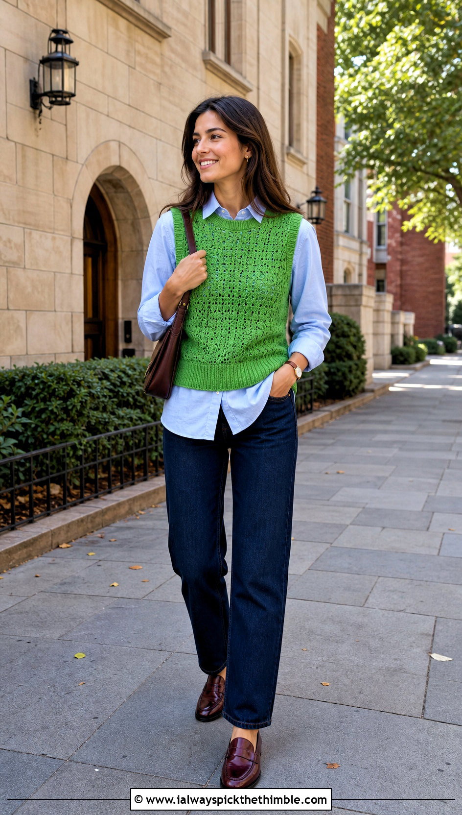 Crochet Sweater Vest With Button Down Shirt And Jeans - 20 Simple Crochet Clothes and outfit ideas