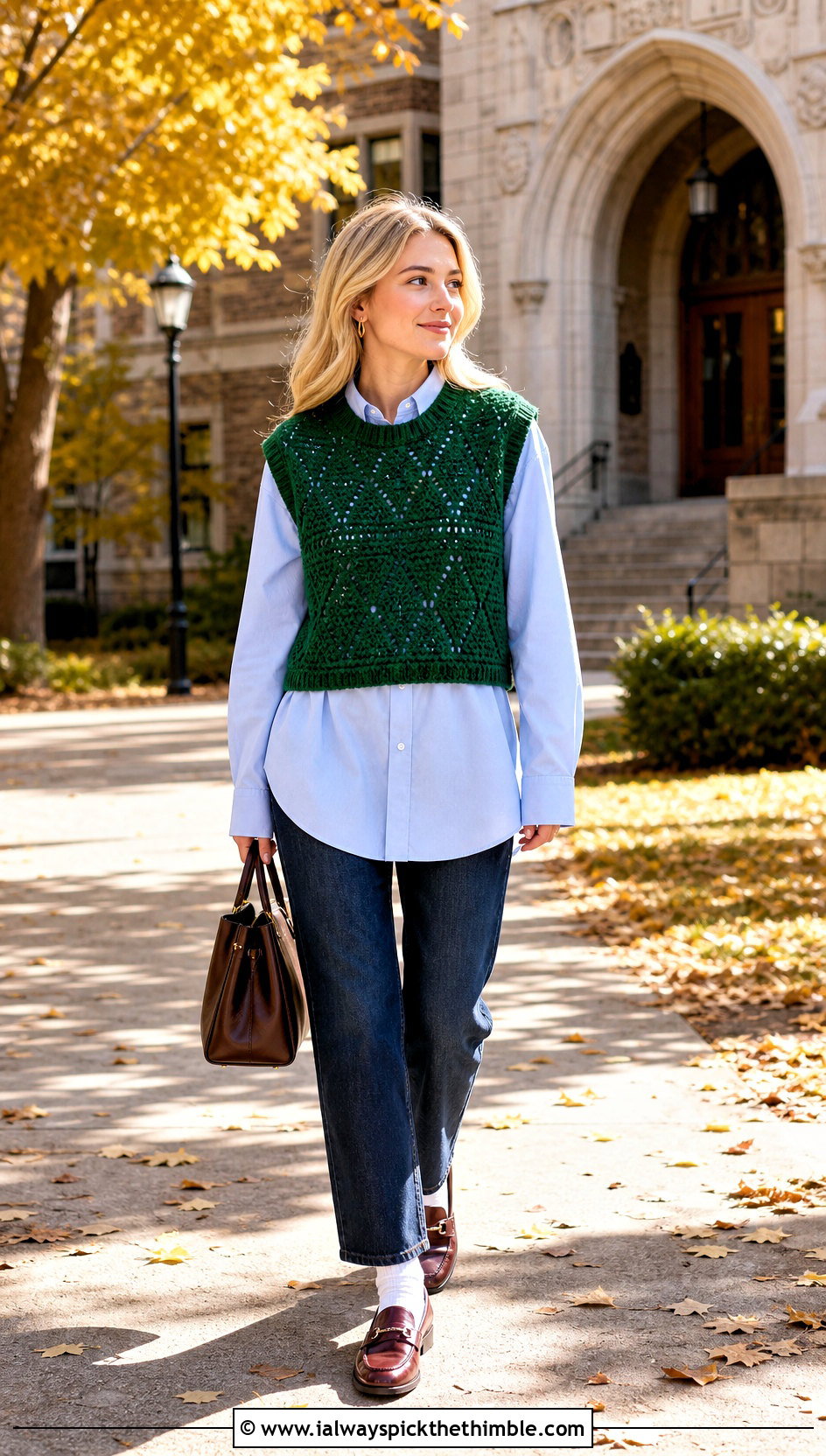 Crochet Sweater Vest With Oversized Shirt - 25 easy crochet sweater outfit ideas