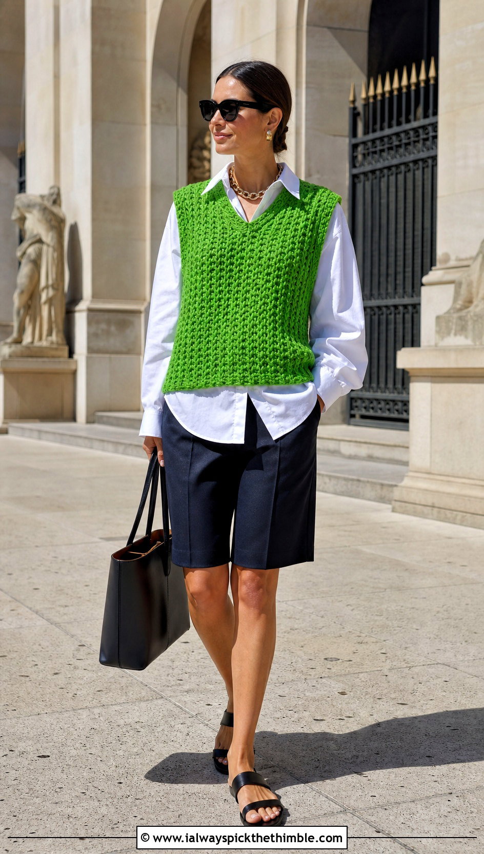 Crochet Sweater Vest With Oversized Shirt And Shorts - 15 Crochet Summer Sweater outfit ideas
