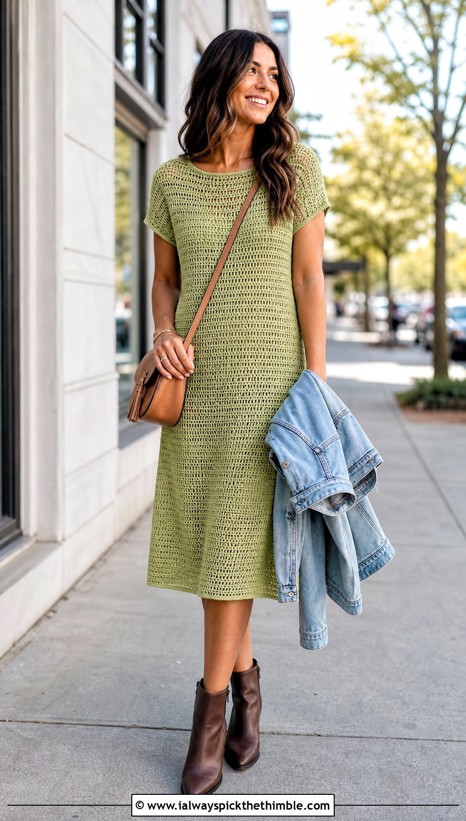 Crochet T Shirt Dress With Ankle Boots - 25 beginner crochet clothes and outfit ideas