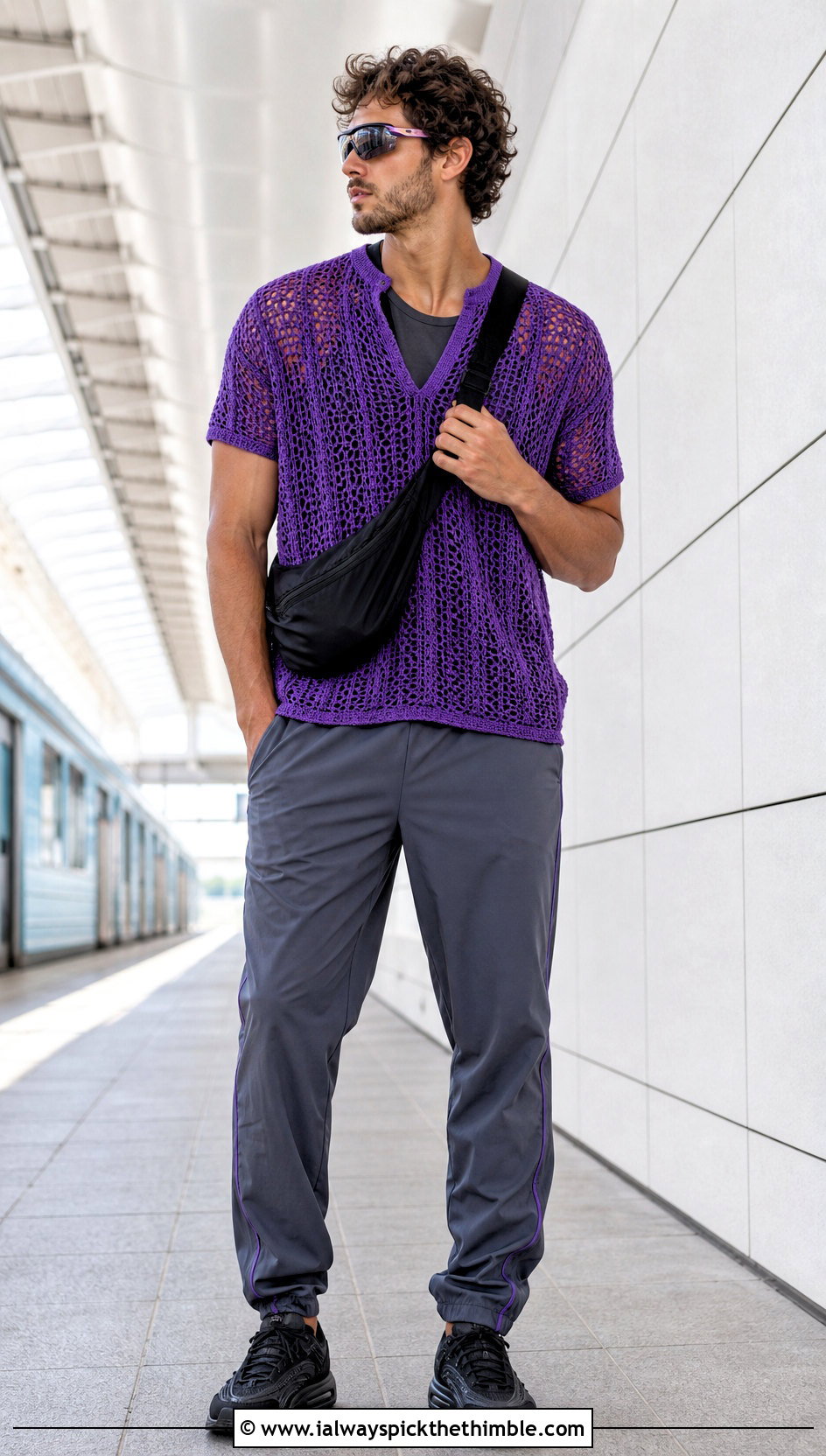 Crochet T Shirt With Track Pants - 25 crochet men shirt outfit ideas