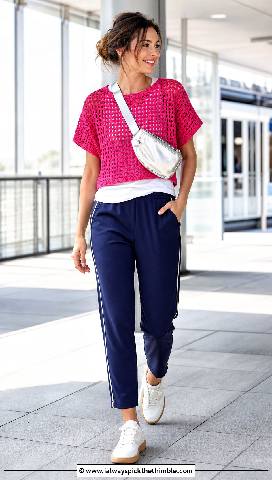 Crochet T Shirt With Track Pants - 25 styling crochet tops outfit ideas
