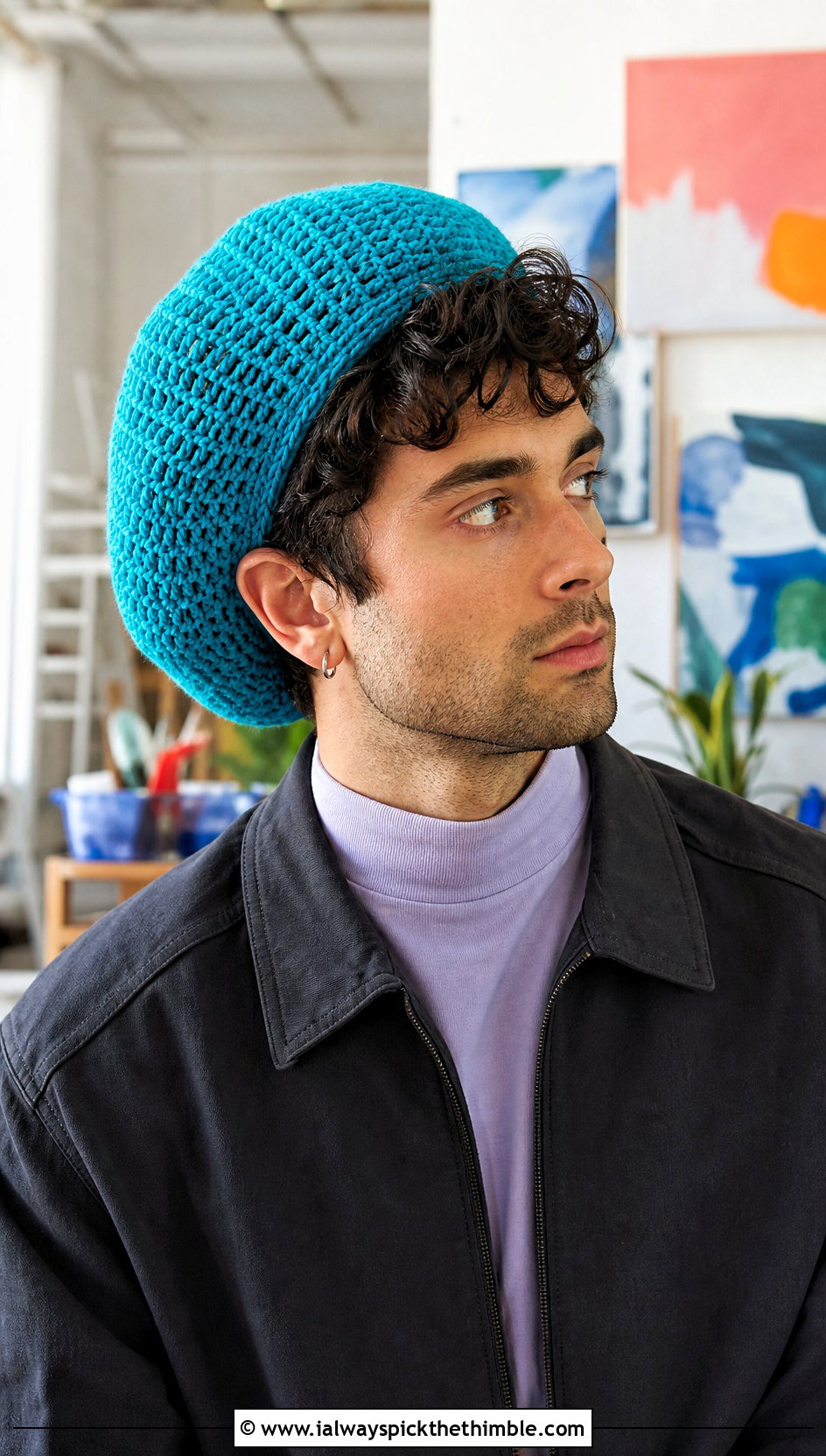 Crochet Tam Hat With Art School Outfit - 20 crocheted mens hats outfit ideas