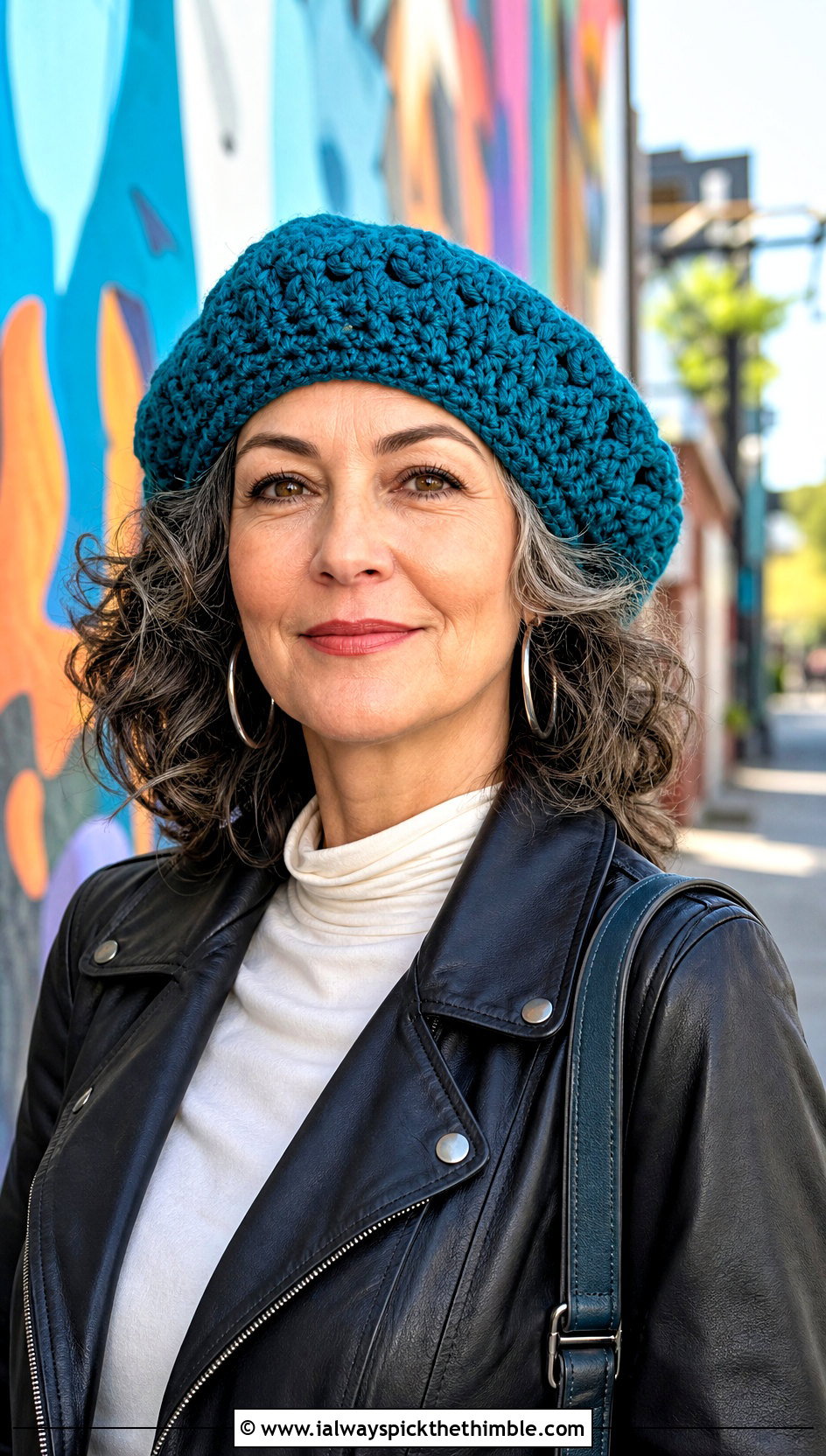 Crochet Tam Hat With Leather Jacket - 20 Crochet Hat For Grandma outfit ideas
