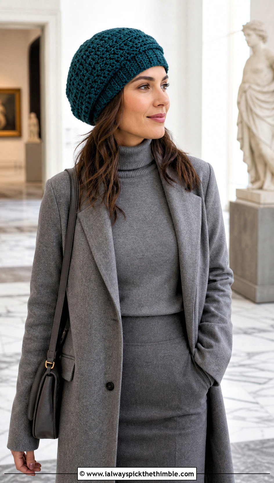 Crochet Tam Hat With Monochrome Outfit - 25 one piece crochet hat outfit ideas