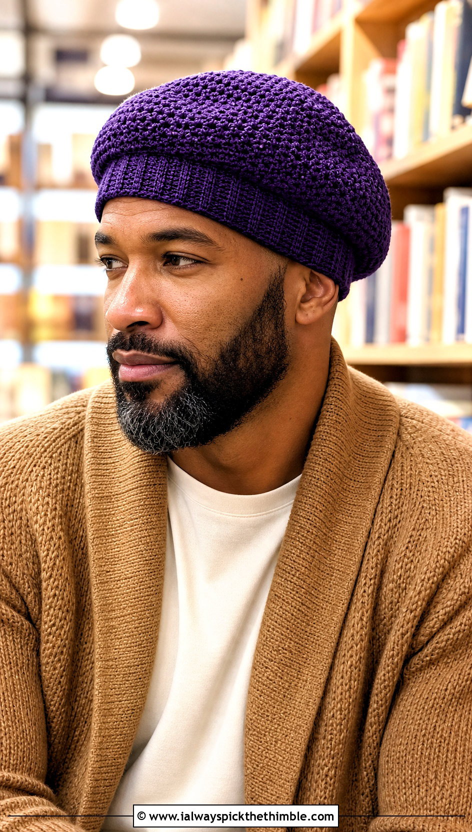 Crochet Tam Hat With Shawl Collar Cardigan - 25 crochet hat men outfit ideas