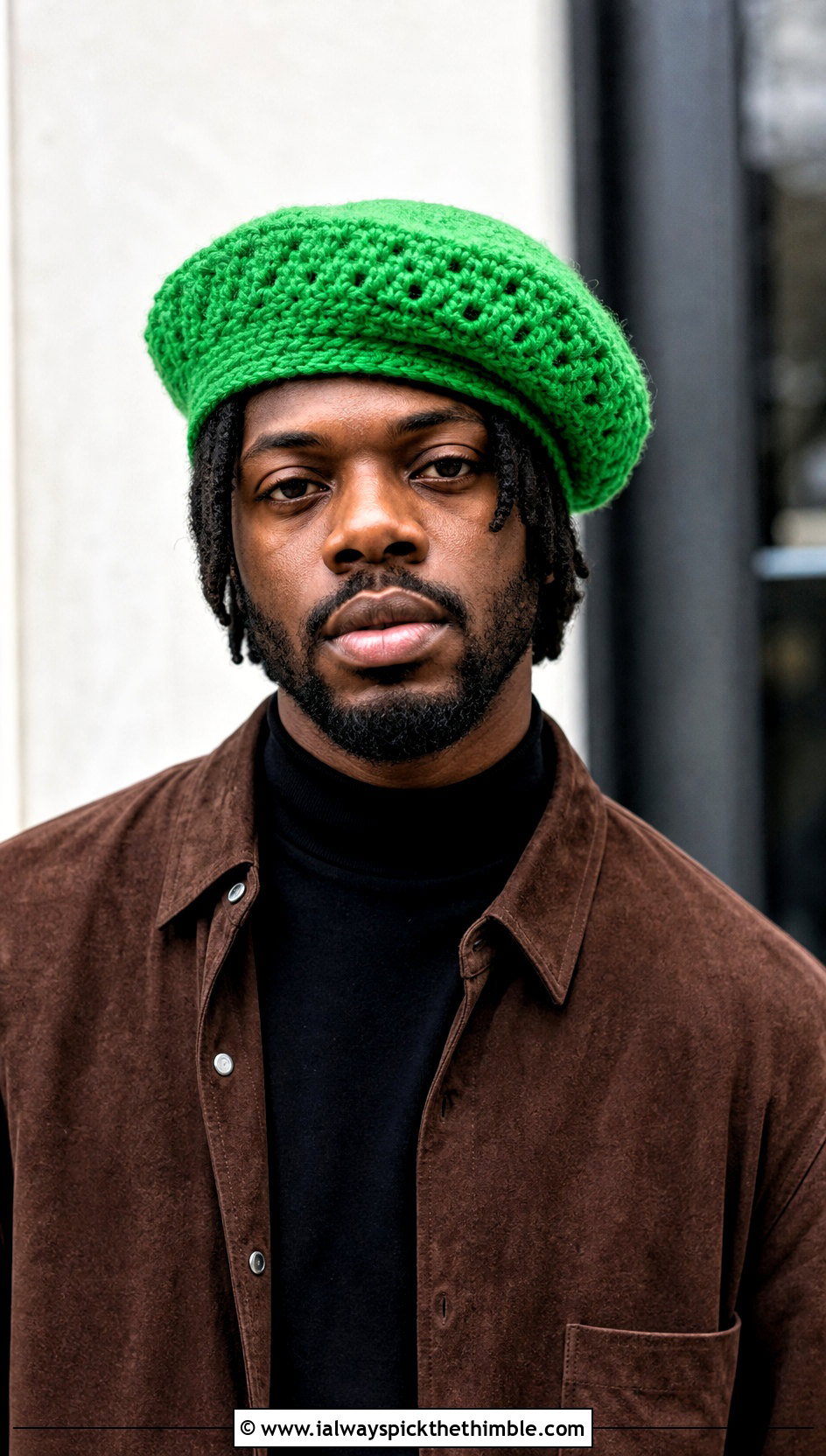 Crochet Tam Hat With Suede Overshirt - 25 mens crochet hat outfit ideas