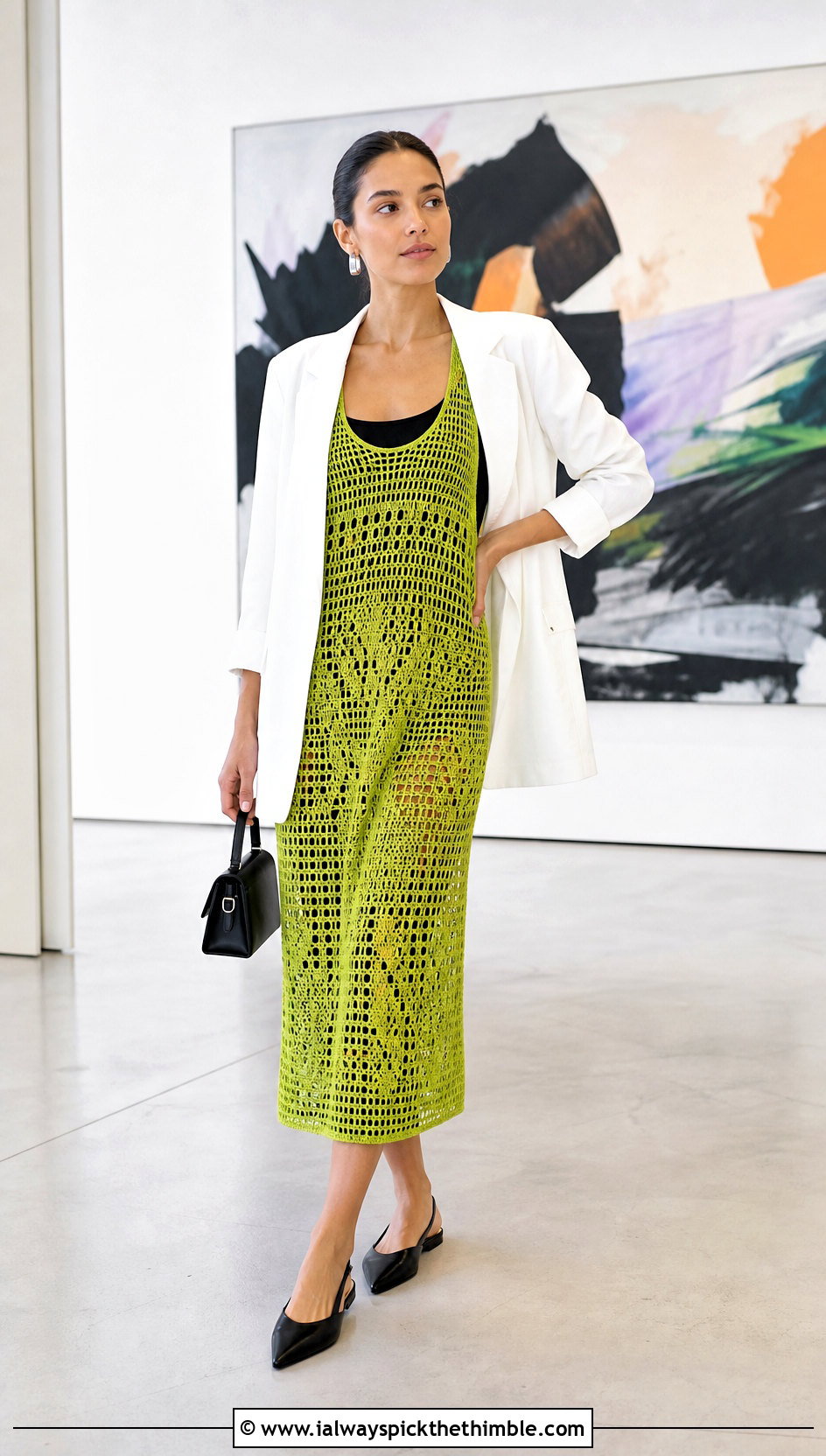 Crochet Tank Dress Cover Up With Blazer - 20 easy crochet cover up outfit ideas