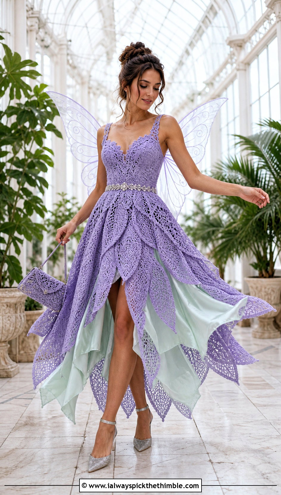 Crochet Tinkerbell High Low Dress Costume - 20 crochet tinkerbell costume outfit ideas
