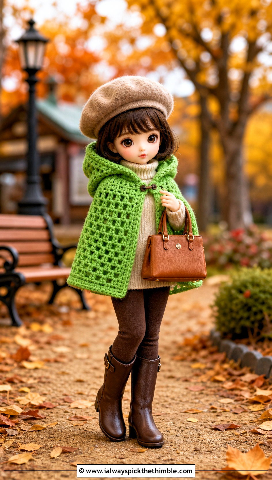 Crochet Tiny Doll Hooded Cape With Turtleneck And Leggings - 20 Crochet Tiny Doll Clothes and outfit ideas