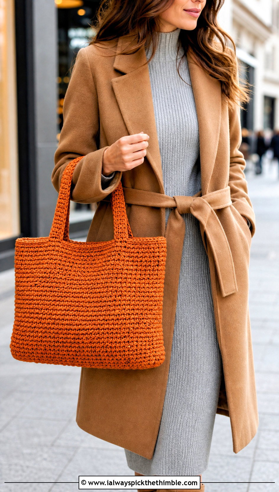 Crochet Tote Bag With Sweater Dress - 25 crochet fall clothes and outfit ideas