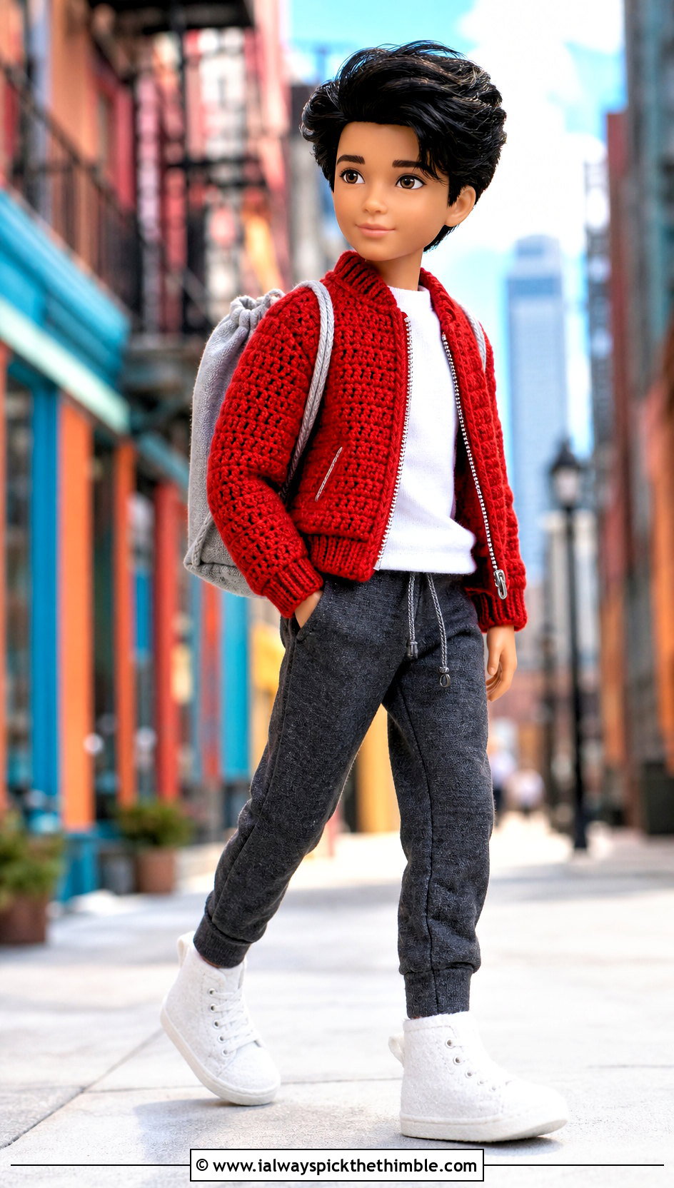 Crochet Toy Bomber Jacket And Joggers Outfit - 20 Crochet Toy Clothes and outfit ideas