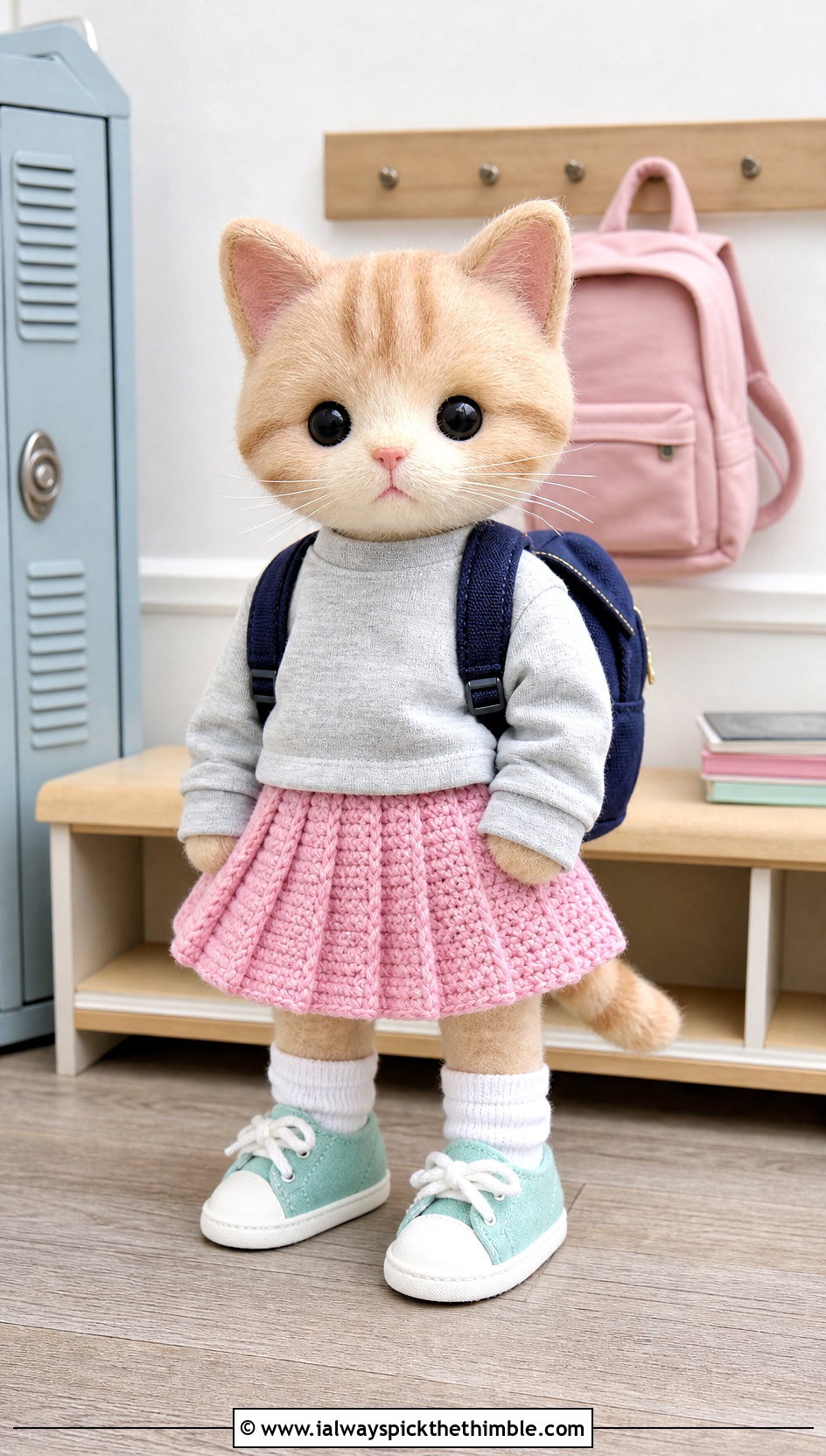Crochet Toy Pleated Skirt And Sweatshirt Outfit - 20 Crochet Toy Clothes and outfit ideas