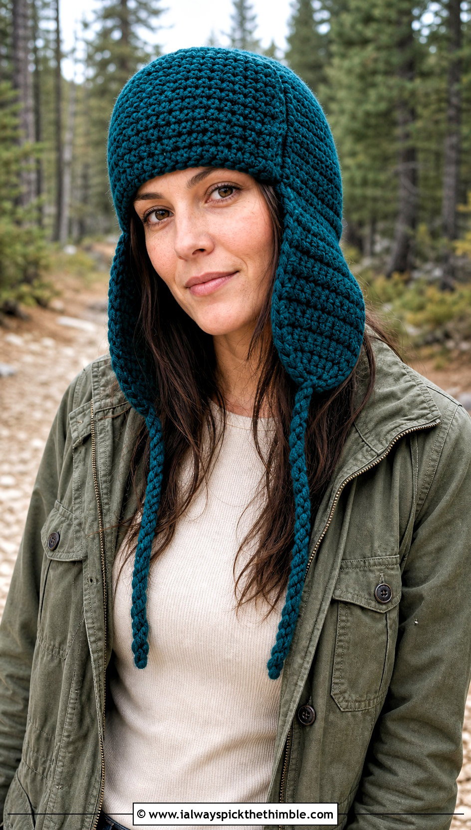 Crochet Trapper Flap Hat With Utility Jacket - 20 crochet flap hat outfit ideas