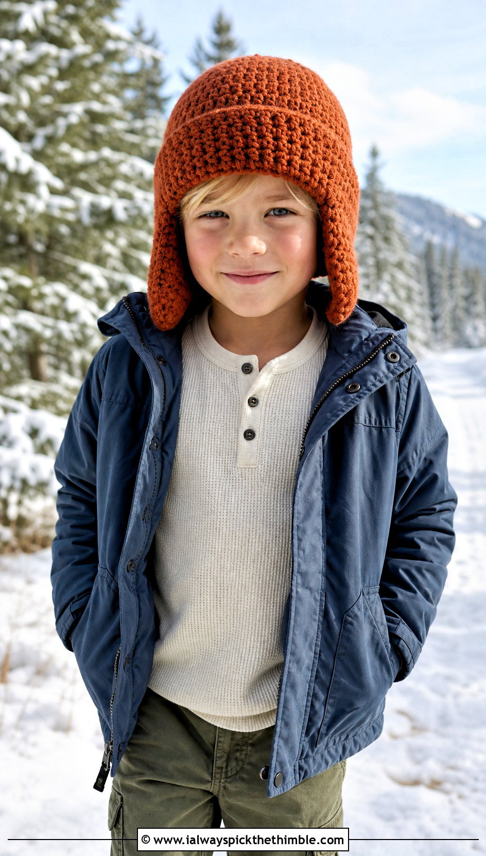 Crochet Trapper Hat With Parka And Cargo Pants - 25 childrens crochet hats outfit ideas