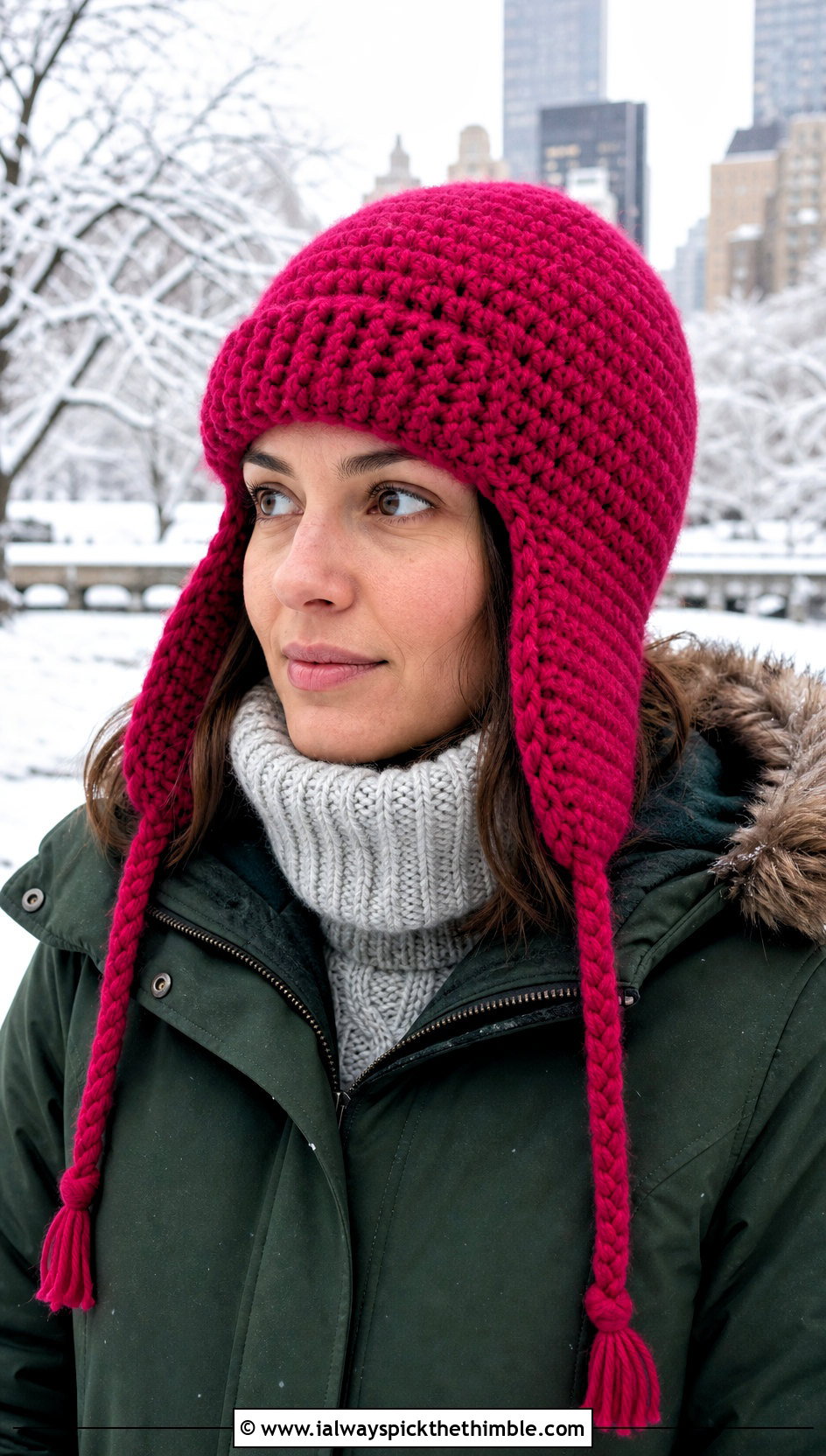 Crochet Trapper Hat With Parka And Snow Boots - 20 easy crocheted hats outfit ideas