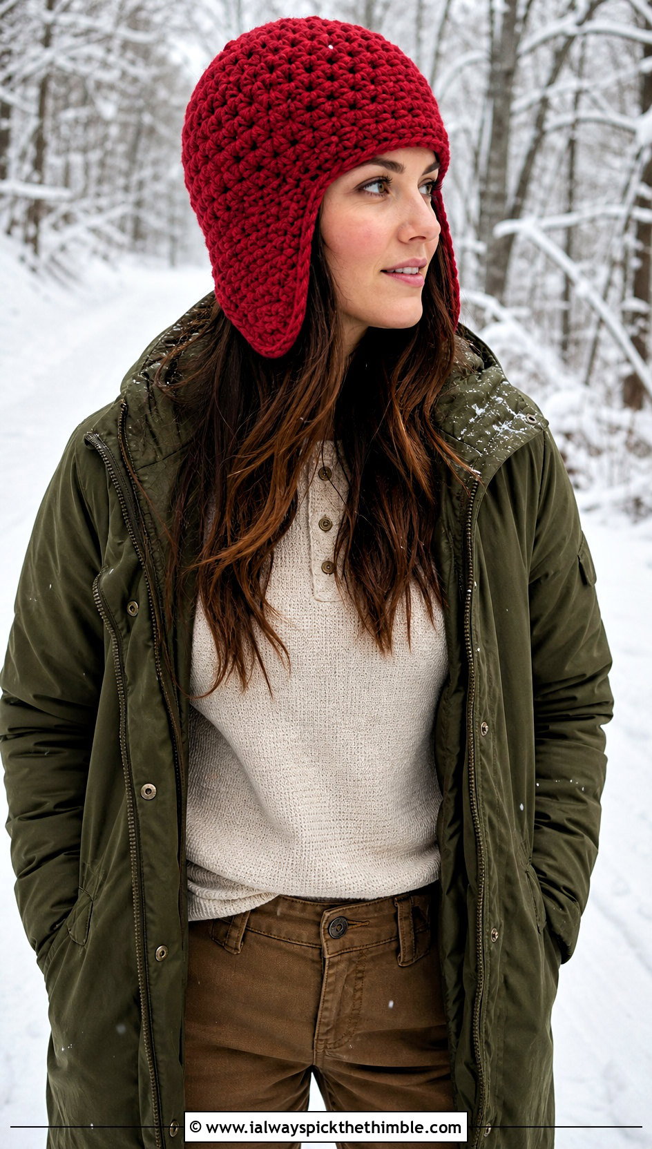 Crochet Trapper Hat With Parka And Utility Pants - 20 easy crochet winter hat outfit ideas