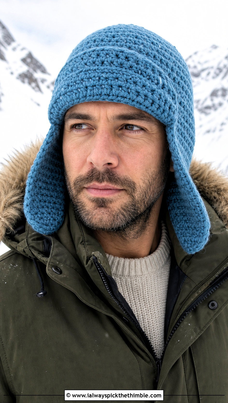 Crochet Trapper Hat With Parka - 25 crochet hats for men outfit ideas