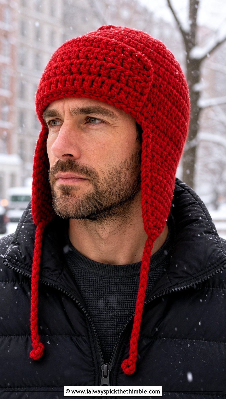 Crochet Trapper Hat With Puffer Jacket - 20 crochet hat ideas for men