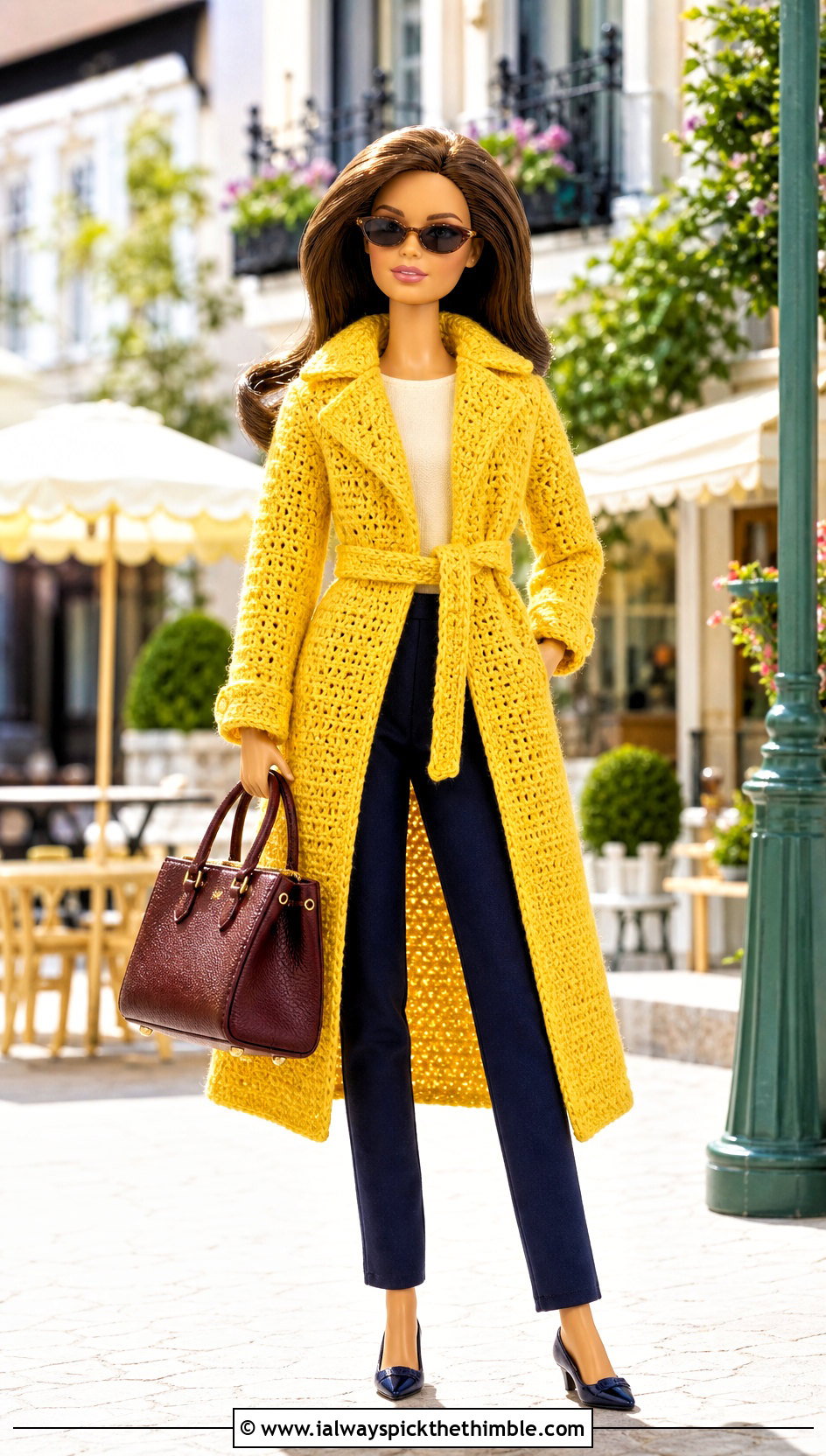 Crochet Trench Coat With Tailored Trousers - 25 crochet doll clothes and outfit ideas