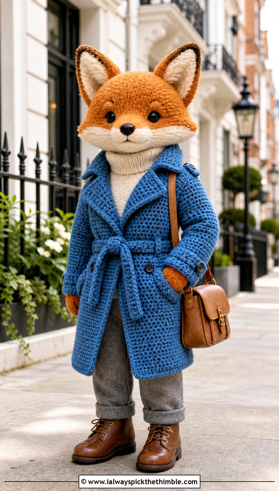 Crochet Trench Coat With Turtleneck And Trousers - 25 crochet clothes for stuffed animals outfit ideas